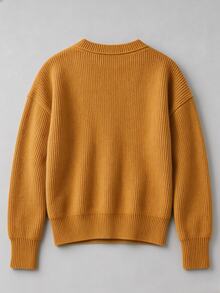 Claim Dot Men's Casual Versatile Solid Color Sweater - Yellow - View 2