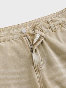 SWAVVY Men's Fashion Button Pocket Jeans Streetwear Versatile - Khaki - View 5
