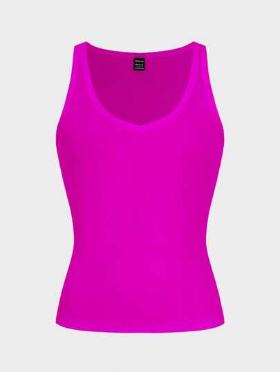 SHEIN Sexy Chic Knit Racerback Crop Top