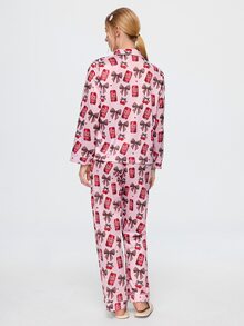 Bonmuse Women Pajama Sets - Berwarna merah muda - View 2