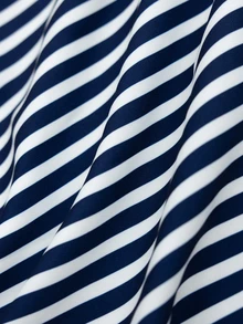 SHEIN Setelan Busana Formal Bergaya Formal dengan Motif Garis Biru dan Putih Elegan, Desain Bahu Terbuka, Koleksi Terbaru Musim Gugur - Blue and White - View 8