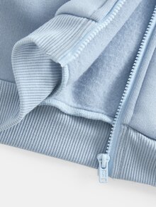 Set Sweatshirt Biru untuk Anak Perempuan Remaja, Lembut, Nyaman, Kasual, Serbaguna, dan Modis untuk Sehari-hari - Biru - View 7