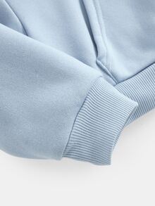 Set Sweatshirt Biru untuk Anak Perempuan Remaja, Lembut, Nyaman, Kasual, Serbaguna, dan Modis untuk Sehari-hari - Biru - View 4