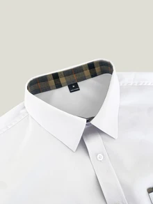 Manfinity Mode Men's Casual Long-Sleeve Shirtthe Ideal Choice For Business-Casual Styling. - White - View 4