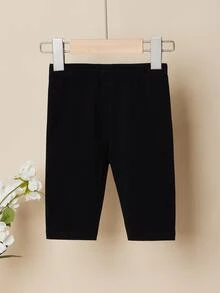 SHEIN Young Girl 3pcs Solid Elastic Waist Biker Shorts - Multicolor - View 5