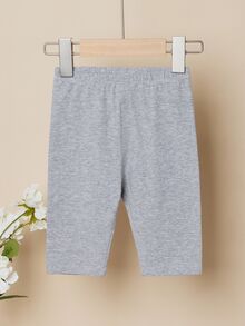 SHEIN Young Girl 3pcs Solid Elastic Waist Biker Shorts - Multicolor - View 6