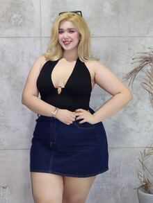 CHERRY TINTT SELECTION 美式性感街头风格女士细肩带吊带背心 - 黑色 - 查看 1