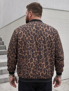 DRIVNCORE Men's Plus Size Leopard Print Jacket - Multicolor - View 2