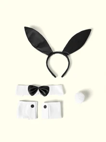 Popjeli Bunny Girl Party Decoration Set, Bunny Ear Headband & Bow Tie & Bunny Tail Decor Set - Multicolor - View 5