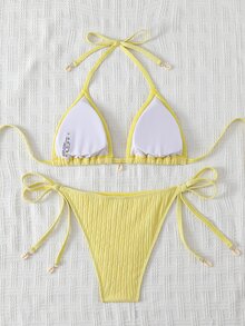 Swim Mod Women's Beach Summer Swimwear Set Beachwear Yellow - Yellow - View 2