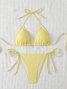 Swim Mod Women's Beach Summer Swimwear Set Beachwear Yellow - Yellow - View 3