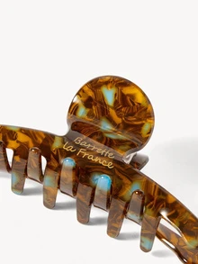 Opalesca Retro French Style Caramel Tortoiseshell Curved Hair Claw Clip, Medium Hair Jaw Clip For Women Updos - Brown - View 5