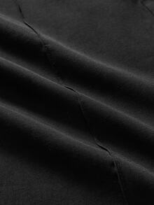 AXEPEAK Men's Solid Color Long Sleeve Button Front Shirt And Elastic Waist Pants Set - Black - View 11