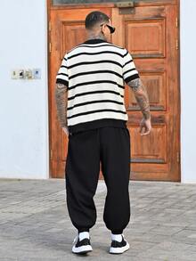 Devon Thys 2026 New Street Style Harem Pants For Men, Black Drawstring Loose Tapered Leg Casual Lantern Pants - Black - View 5