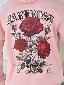 Devon Thys Zrgoth Men's Fleece Hoodie, Fashionable Kangaroo Pocket Print, Autumn/Winter - Pink - View 7