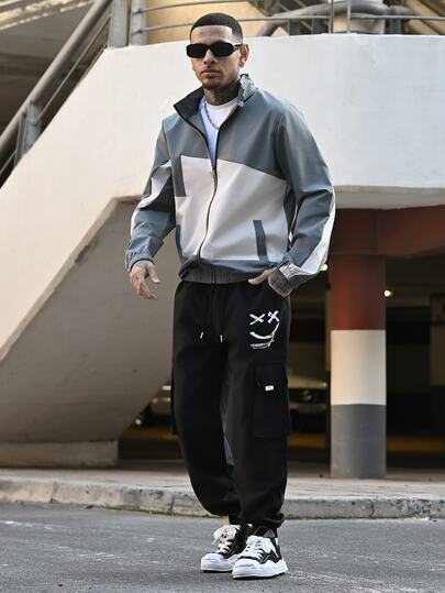 Devon Thys 男士休闲印花侧袋工装裤，秋季