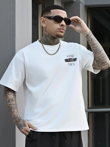 Devon Thys 男士抽象雕塑肖像印花圆领短袖T恤，夏季 - 白色 - 查看 5