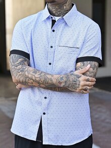 Devon Thys Men's Casual Streetwear Short Sleeve Shirt, Summer , Formal, Ceremony - Multicolor - View 6