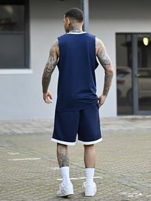 Devon Thys Men's Fashion Tank Top And Shorts Set, Suitable For Summer Gym Clothes Men Workout Sport Sports Outfit, Holiday - Multicolor - View 4