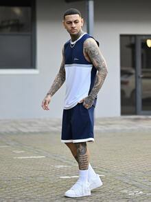 Devon Thys Men's Fashion Tank Top And Shorts Set, Suitable For Summer Gym Clothes Men Workout Sport Sports Outfit, Holiday - Multicolor - View 3