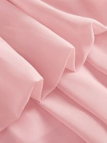 Firerie Kids Firerie Kids Tween Girl Solid Color Ruched Fashion Halter Tie Mini Dress - Pink - View 5