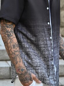 Devon Thys 男士夏季休闲渐变色短袖衬衫款式男士衬衫男士漂亮衬衫男士衬衫休闲 - 彩色 - 查看 6