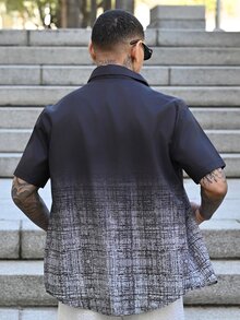 Devon Thys 男士夏季休闲渐变色短袖衬衫款式男士衬衫男士漂亮衬衫男士衬衫休闲 - 彩色 - 查看 2