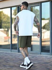 Devon Thys Men Simple Printing Vacation Style Sleeveless Tank Top And Shorts Set, Cozy Outfits, Holiday - Multicolor - View 2