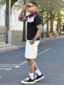 Devon Thys Men's Colorblock Fashionable Casual Short Sleeve Polo Shirt - Multicolor - View 3