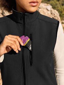 SHEIN Sports 女士纯色立领户外背心外套 - 灰色 - 查看 1