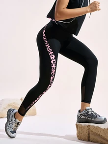 SHEIN Sports 女款高腰緊身運動長褲戶外運動 - 彩色 - 查看 6