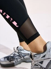 SHEIN Sports 女款高腰緊身運動長褲戶外運動 - 彩色 - 查看 5