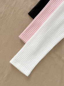 SHEIN Unity 女款秋冬純色三件式針織套裝，多色可選，百搭上衣，適合疊穿、單穿，可搭配牛仔褲與裙子 - 彩色 - 查看 6