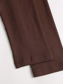 SHEIN Sweetro Atasan Wanita Model V-Neck dengan Hiasan Manik-Manik - Coklat - View 6