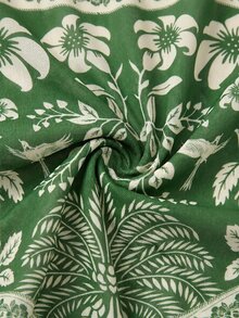 Swim Oasis 女款花卉印花度假時尚連身泳衣附短褲套裝 - 綠色 - 查看 10