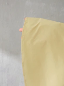 BamGlimmer Women's Fashion Elegant Sexy Solid Color Ruffle Asymmetric Hem Skirt Vacation Pale Yellow Autumn Brunch Beach Garden Party - Yellow - View 7