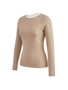 In My Nature Women's Colorblock Slim Fit Versatile Casual Outdoor T-Shirt - Khaki - View 7