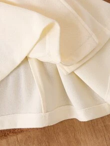 1 buah Mantel Panjang Gaya Prancis untuk Anak Perempuan, Cocok untuk Pesta dan Perjalanan Musim Dingin, Kerah Bulu Besar, Pinggang Terikat, Kancing Ganda, Model Mengembang, Musim Gugur, Pakaian Musim Gugur, Bahan Fleece - Aprikot - View 7