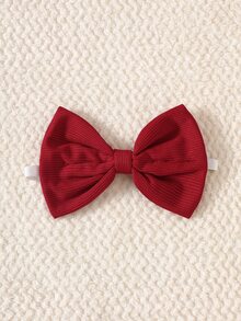 SHEIN 3pcs Baby Girls Dress Cardigan Set Sweet Red White Bow Print Ruffle Knit Long Sleeve Round Neck Regular Party Fall Christmas Autumn Princess Headband - Red - View 8