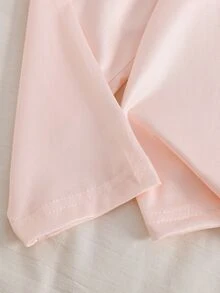 Genkimix Kids Girls' Dusty Pink Light Pastel Plaid Mint Green Cute Capybara Print Pattern Bow Long Pants Sleeve 2 Pieces Loungewear Set Fall Autumn/Winter Cozy - Pink - View 6