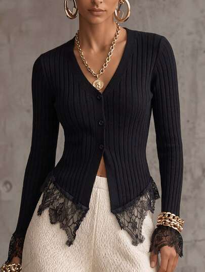 Glamine Cardigan casual versátil de unicolor para uso diario de mujer