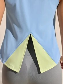 Exploreva Exploreva Women's Outdoor Sports Casual Colorblock Patchwork Vest - Blue - View 5