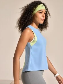 Exploreva Exploreva Women's Outdoor Sports Casual Colorblock Patchwork Vest - Blue - View 7