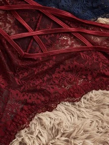 HautHeat Plus 3packs Crisscross Lace Panties Lingerie - Multicolor - View 3