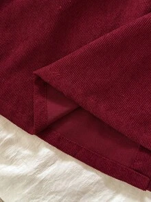 SHEIN Playful Pals 1pc Baby Girls' Embroidered Casual Dress, Elegant Mori Style, Spring/Autumn - Burgundy - View 6