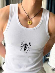 Gym Rark Kaos Olahraga Kasual Pria Motif Laba-laba untuk Perjalanan Sehari-hari, Gym - Putih - View 3