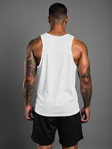 Gym Rark Kaos Olahraga Kasual Pria Motif Laba-laba untuk Perjalanan Sehari-hari, Gym - Putih - View 2