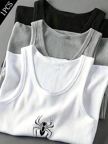 Gym Rark Kaos Olahraga Kasual Pria Motif Laba-laba untuk Perjalanan Sehari-hari, Gym - Putih - View 1