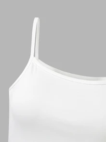 SHEIN 青少年女孩秋季套裝 3件組 柔軟提花紋理襯衫吊帶上衣與長裙，綠色與白色，夏季，Y2K，畢業 - 藍色 - 查看 7