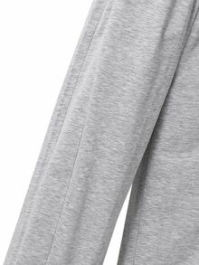 Mirajuku 1pc Teen Boy Casual Teen Streetwear Baggy Sports Design Elastic Waist Sweatpants, Suitable For Daily Commute, Summer Chic For / Grey - Dark Grey - View 4